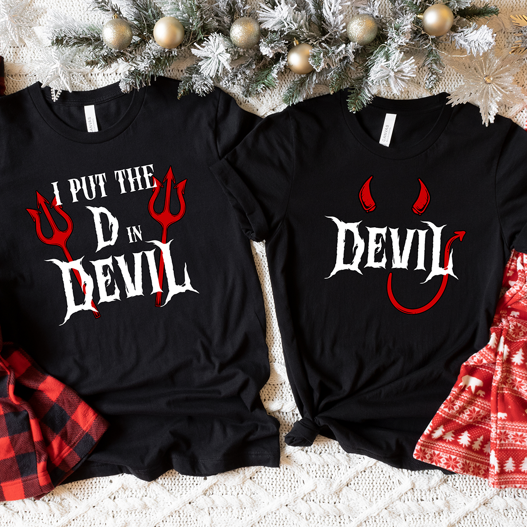 I Put The D In Devil + Devil | Matching Couples Tees