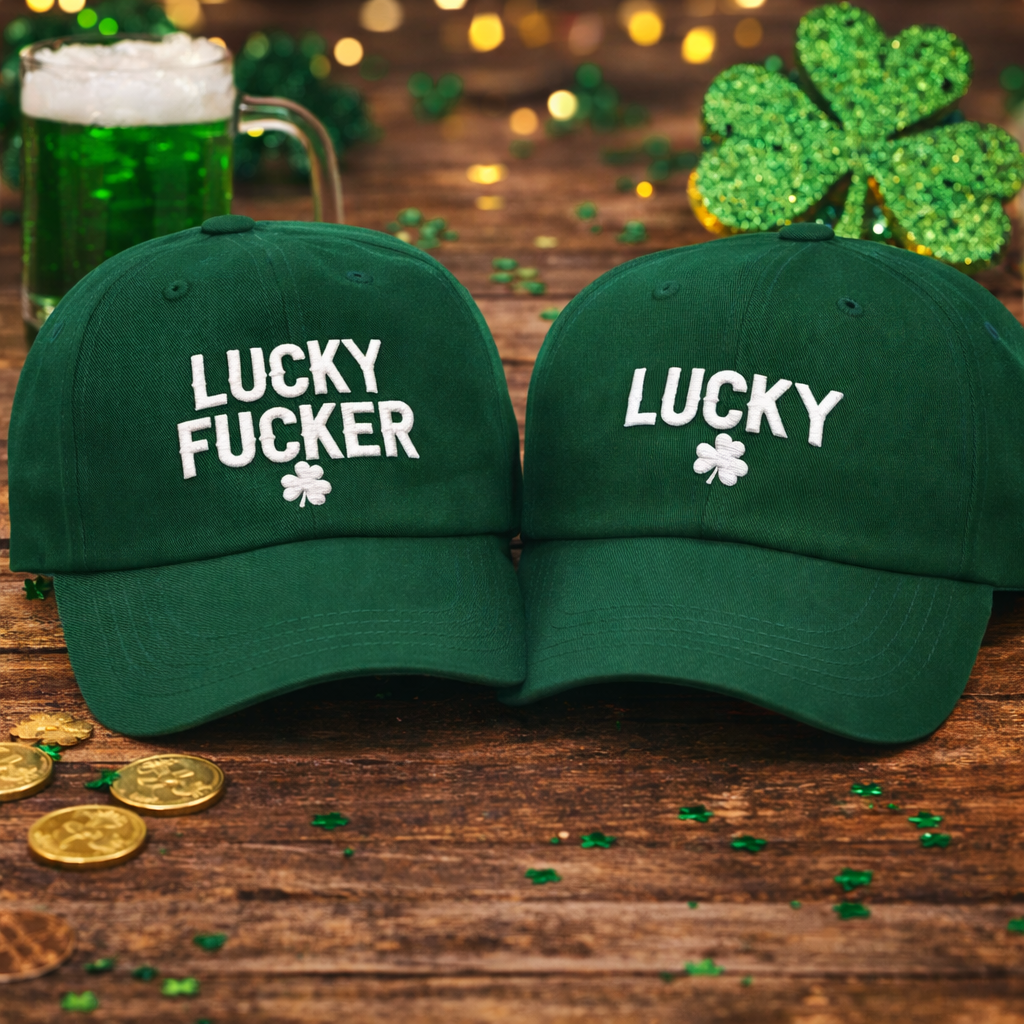 Custom image for Lucky &amp; "Lucky F*cker" Embroidered Caps!