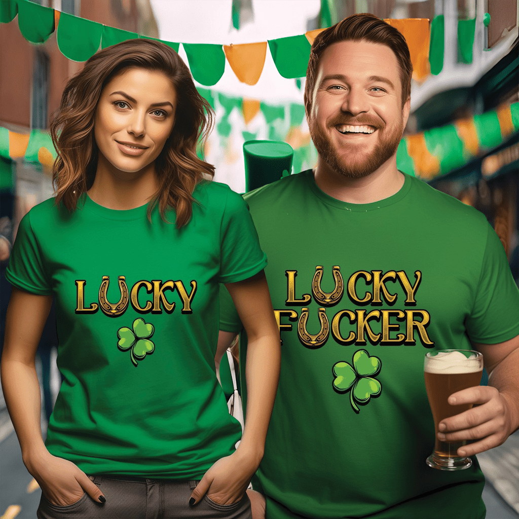 L℧cky &amp; L℧cky F℧ucker St Patrick's Day Drinking Tees Limited Edition