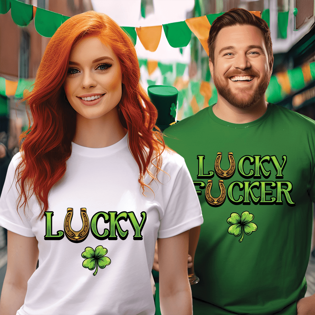 Lucky &amp; Lucky F*ucker St Patricks Day Drinking Shirts