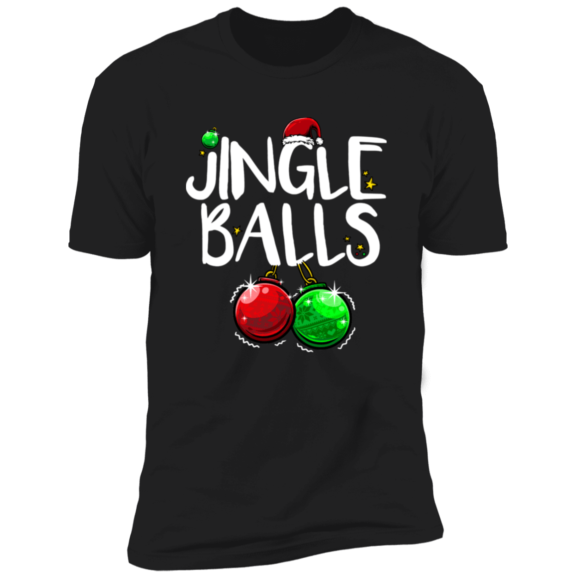 Tinsel Tits + Jingle Balls | Matching Couples Tees (Black 2-Pack)