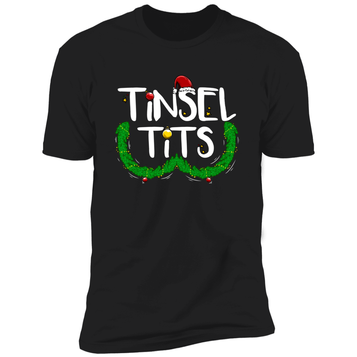 Tinsel Tits + Jingle Balls | Matching Couples Tees (Black 2-Pack)